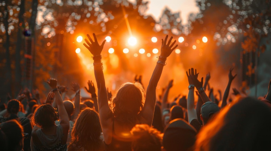 Personas en un festival